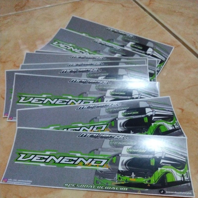 

stiker bus VENENO 9x3 cm
