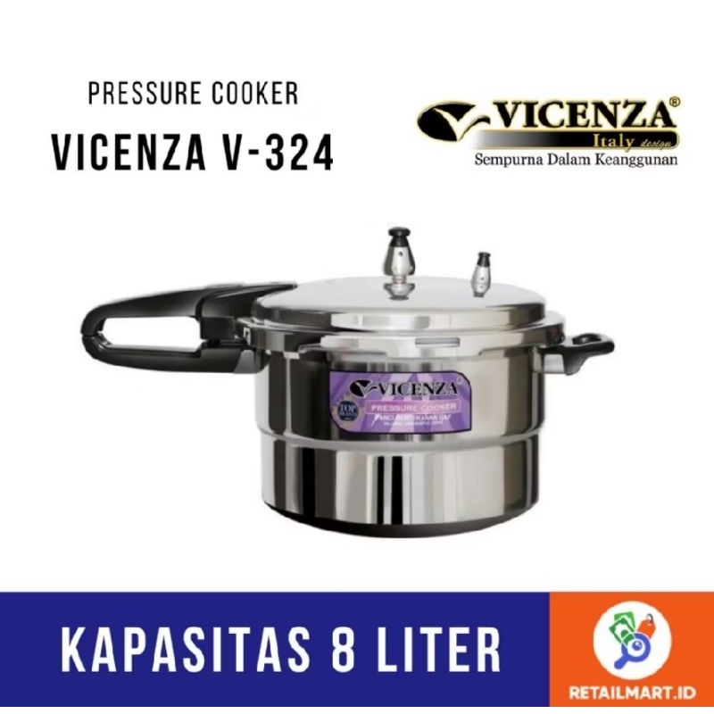 VICENZA : V324 Pressure Cooker 24 cm Panci Presto V324