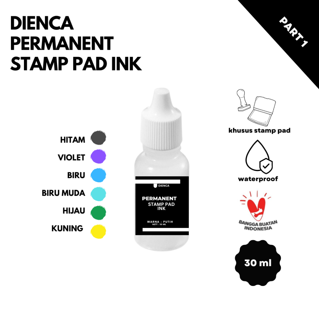 

Dienca Permanent Stamp Pad Ink 30ml PART 1