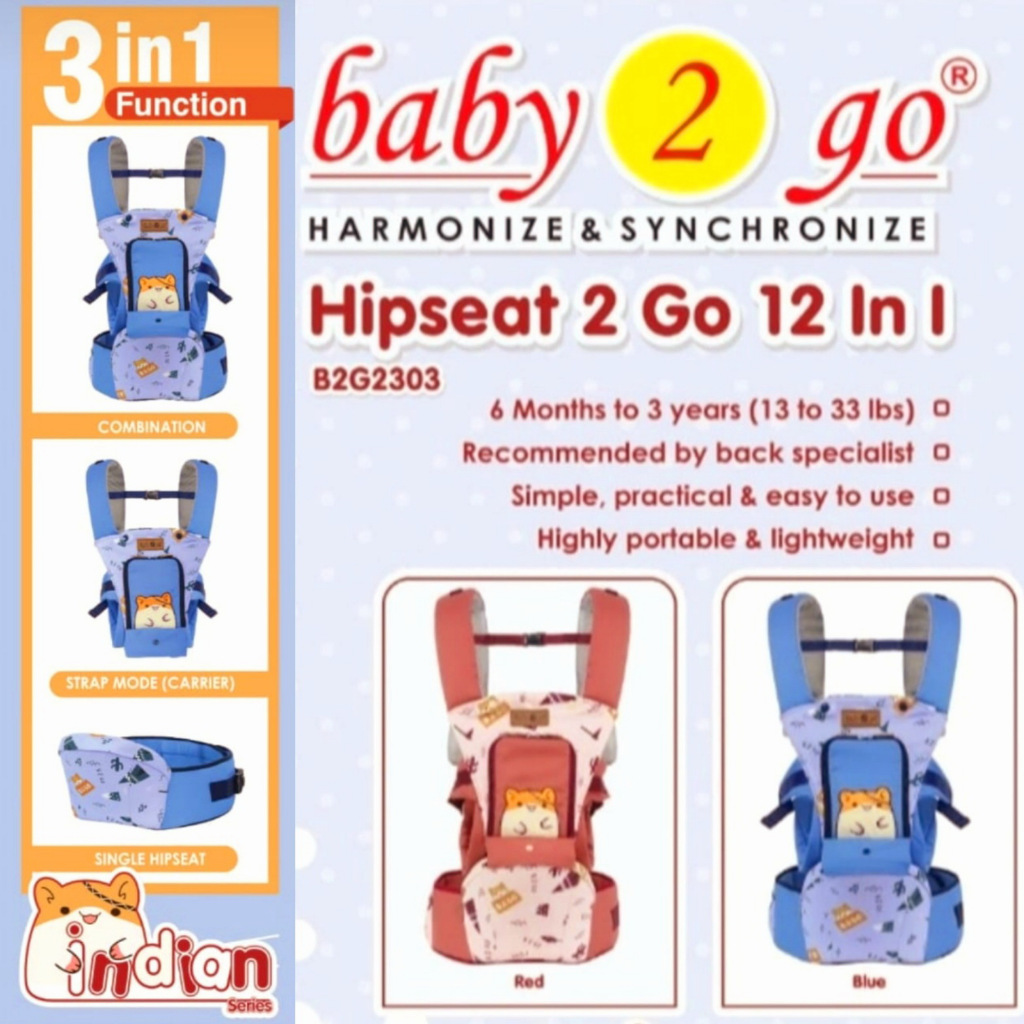 Gendongan Bayi Depan Hipseat 2 GO 12 in 1 , Sheep series dan Baby Scots Triangle