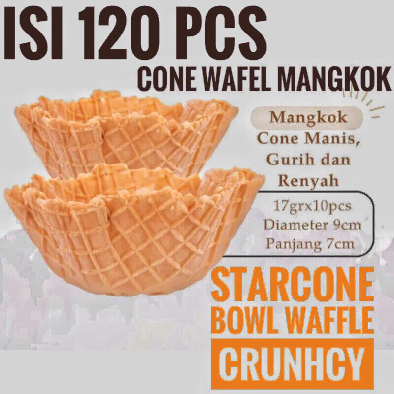 

STAR CONE PAKET USAHA120pcs BOWL WAFFLE CRUNCE CONE MANGKOK WAFER ICE CREAM
