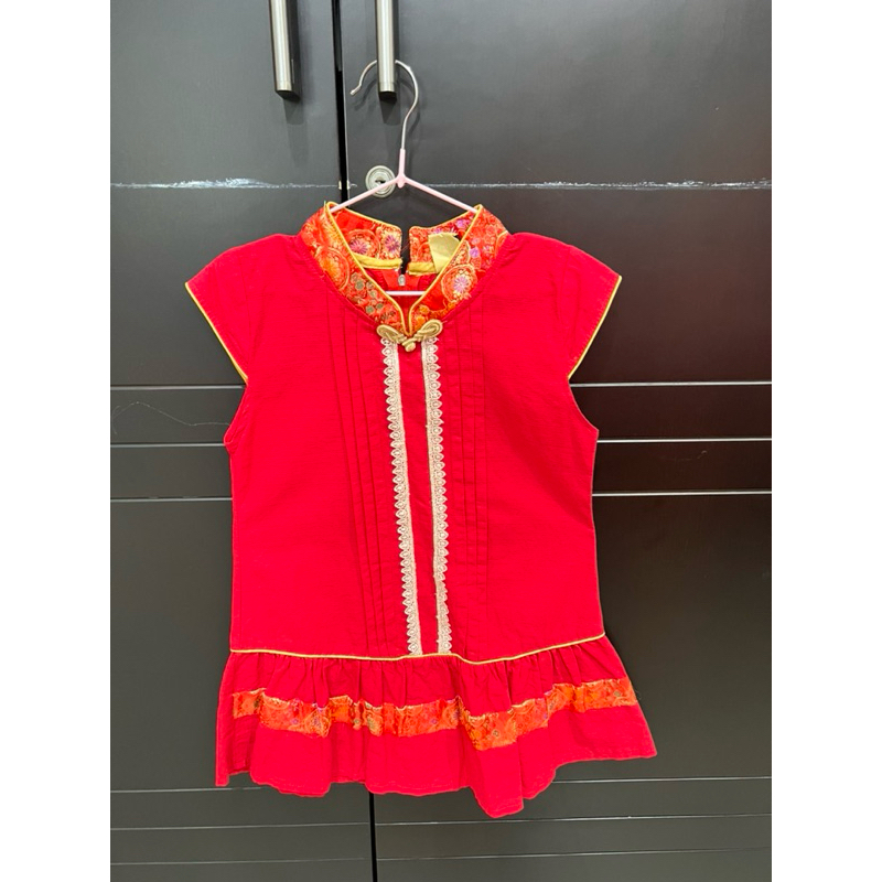 Preloved dress merah qipao cheongsam anak size 8