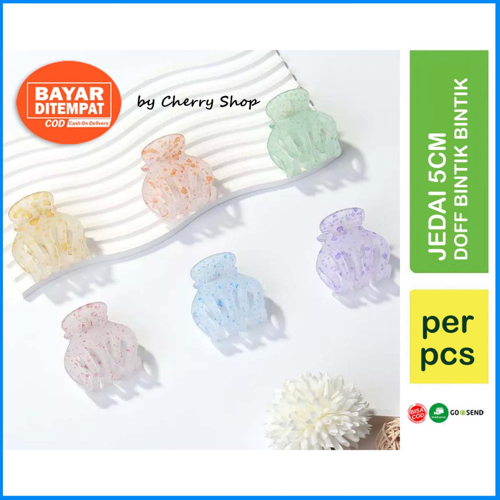 [PER PCS] JEDAI RAMBUT KOREA CAKAR 5 DOFF CORAK BINTIK / JEPIT RAMBUT ALA KOREA