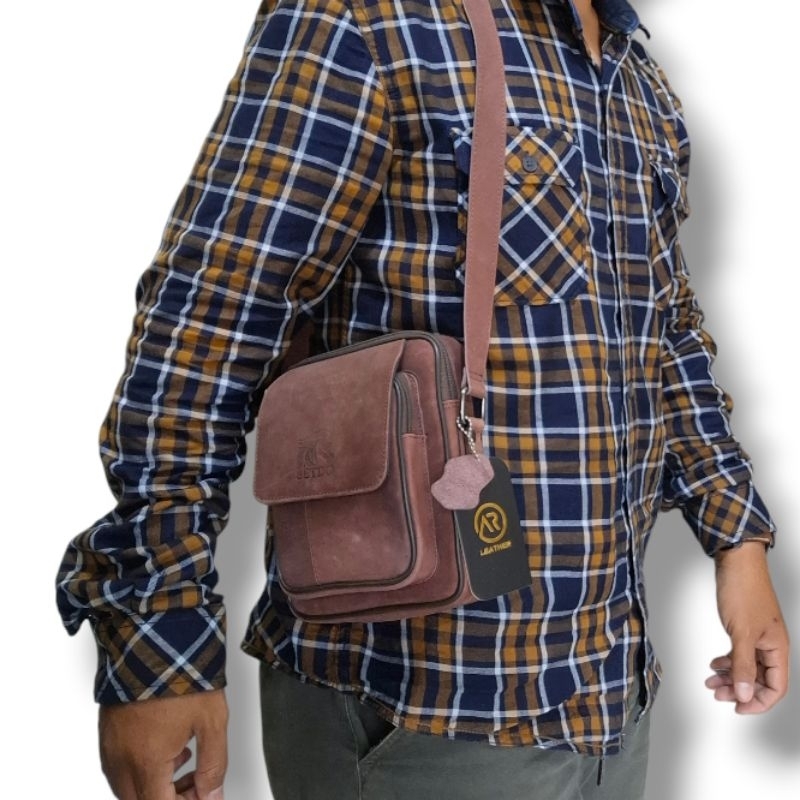 tas pria ukuran mini kulit asli dijamin original bally