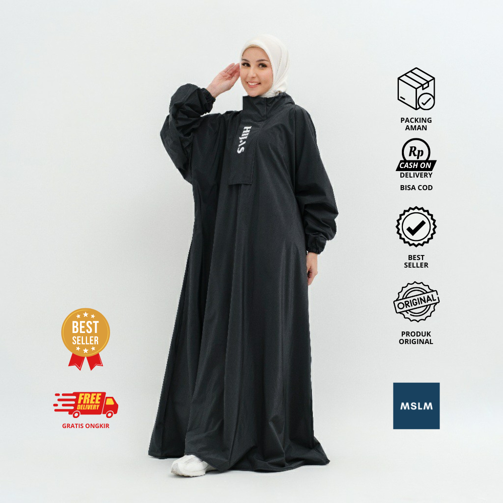 Jas Hujan Ponco Gamis Wanita Dewasa Hijab Syari / Jas Hujan Wanita / Jas Hujan Gamis / Hijas Hijaz