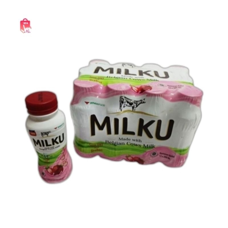 

Milku Minuman Susu UHT 200ml - Rasa Stroberi (1 pack/12 botol)