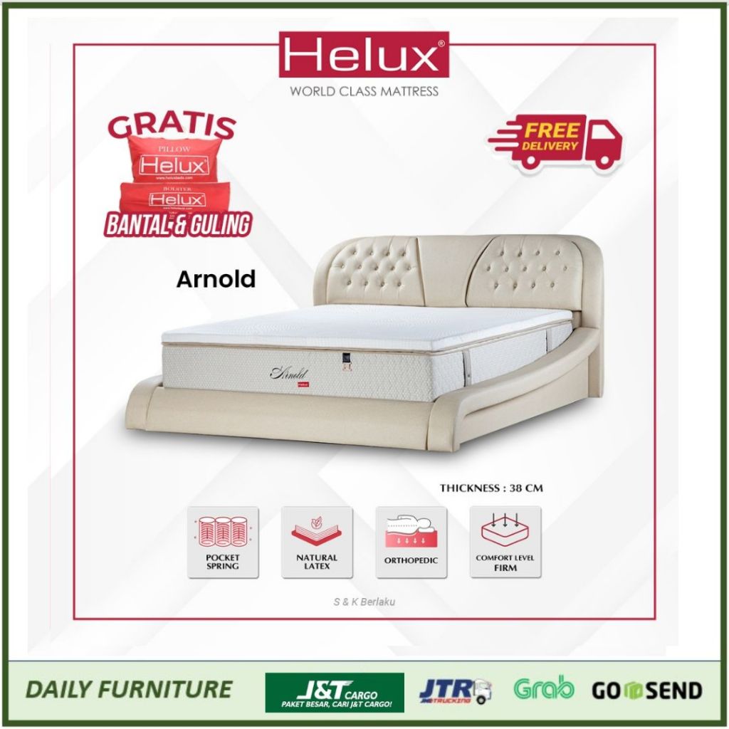 Springbed Matras Kasur Latex Helux Arnold Orthopedic Chiropedic Foam / Kasur Tulang Belakang Keras D