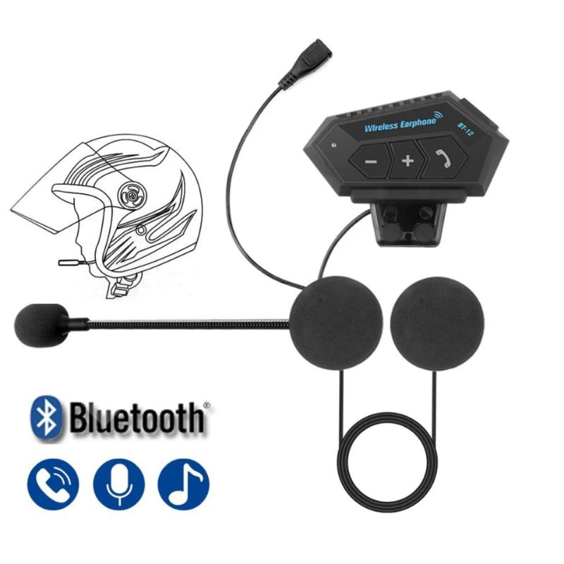 Intercom Helm Headset Bluetooth Helm Motorcyle BT-12 • INTERCOM BT12