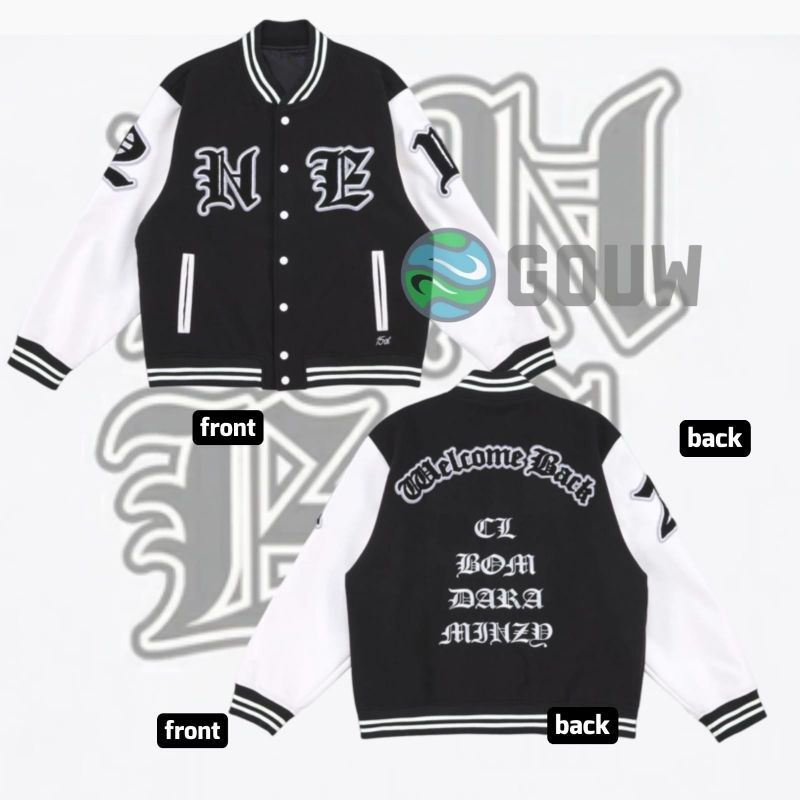 JAKET BASEBALL VARSITY 2NE1 MERCH WELCOME BACK ASIA TOUR 2024 CL DARA MINZY BOM KPOP BLACKJACK SG HK