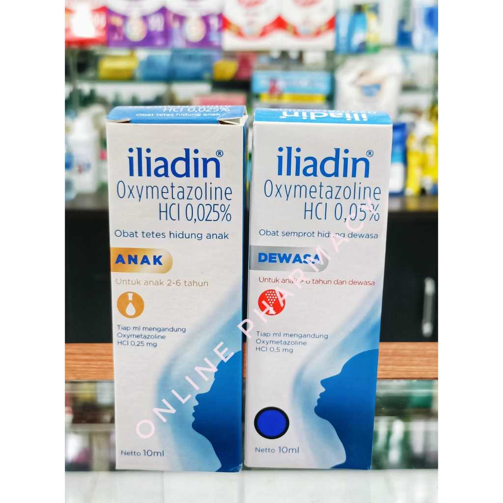 Iliadin 0.05% Spray Dewasa 10ml, Iliadin 0.025% Nasal Drop Anak 10ml - Obat Tetes Hidung Tersumbat -