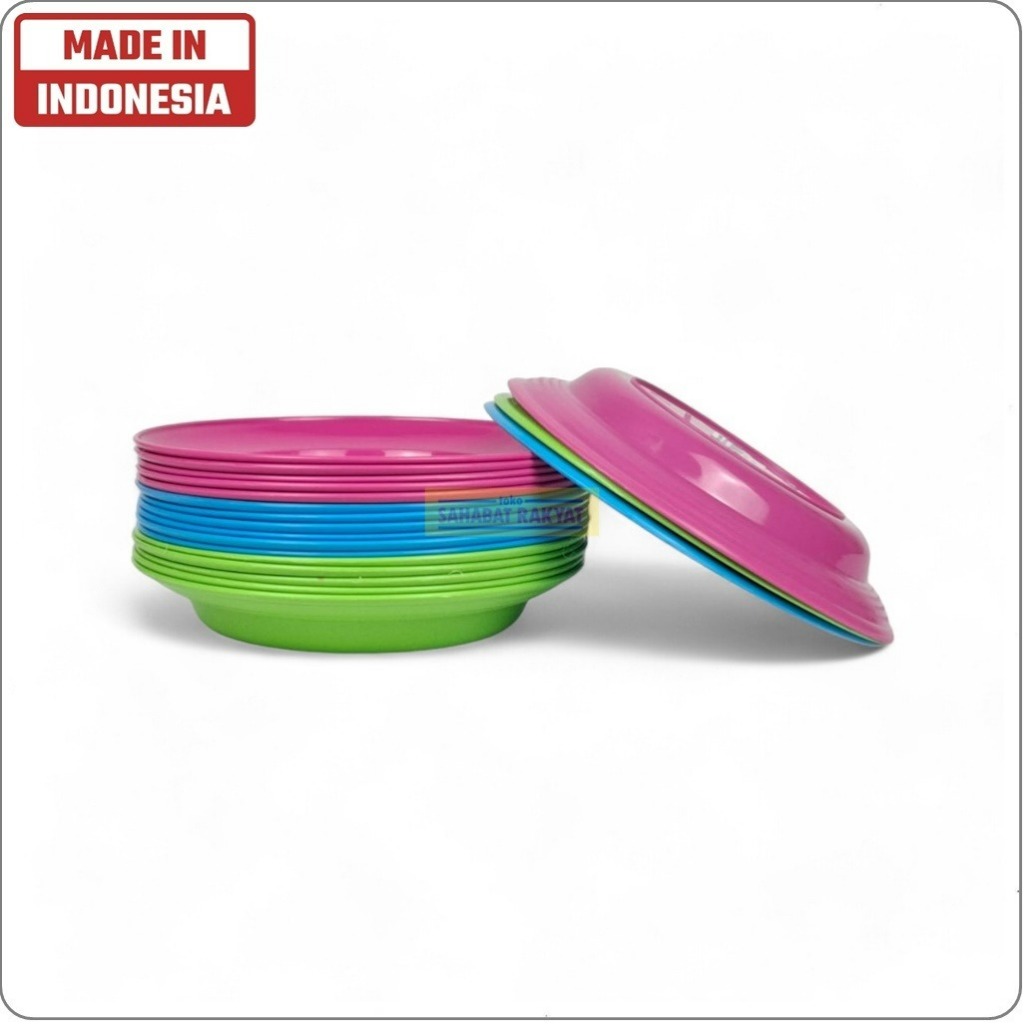 Piring Ceper/Piring Makan/Piring Saji/Piring Sate Bulat Plastik PP5 22cm