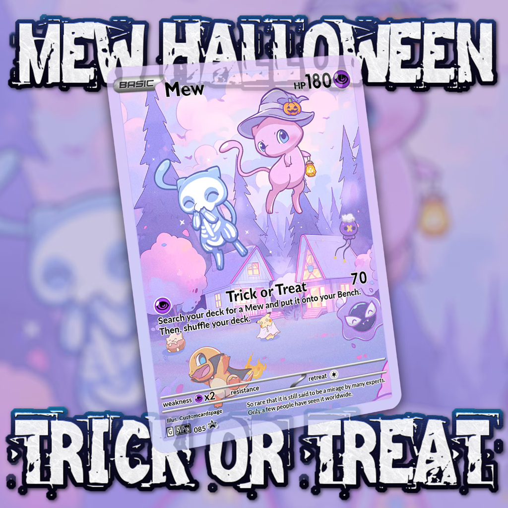 KARTU POKEMON TCG HOLOGRAM SPECIAL HALLOWEEN - MEW TRICK OR TREAT