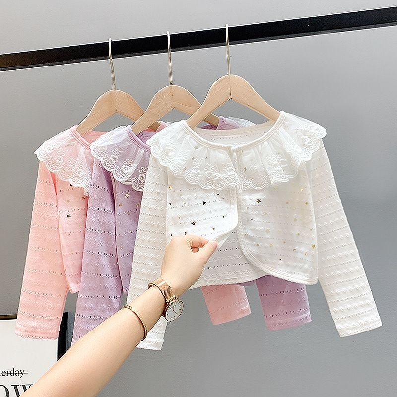 Outerwear anak perempuan Luaran anak Lengan panjang Outer kardigan korean style