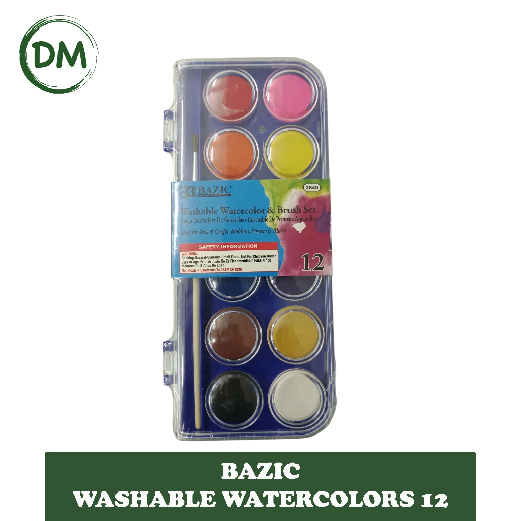 

BAZIC washable watercolor and brush set watercolor cake 12WB- CAT AIR