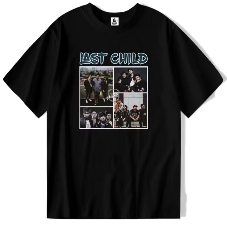 Kaos Last Child - T-shirt foto Band Last Child Official marchindase Black Combed 24s