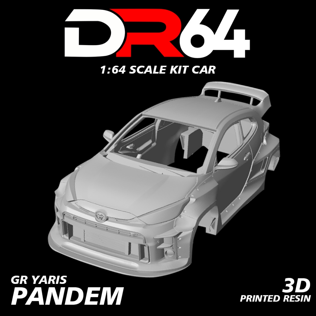 Kit Car 1/64 scale GR Yaris Pandem / Hotwheel GR Yaris / Kit Car Resin