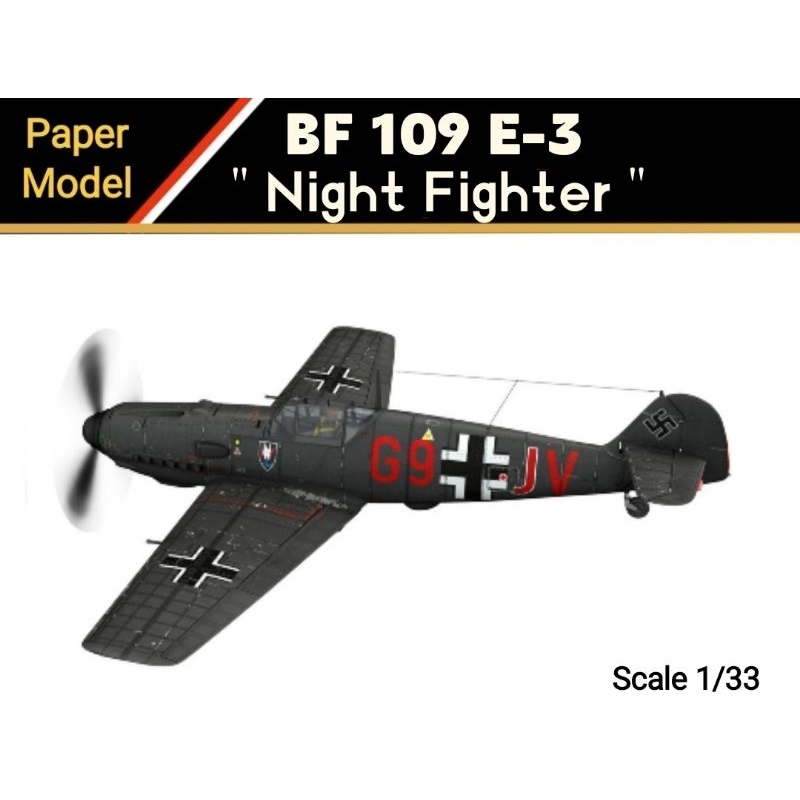 DIY Papercraft Pesawat BF 109 E-3 "Night Fighter"