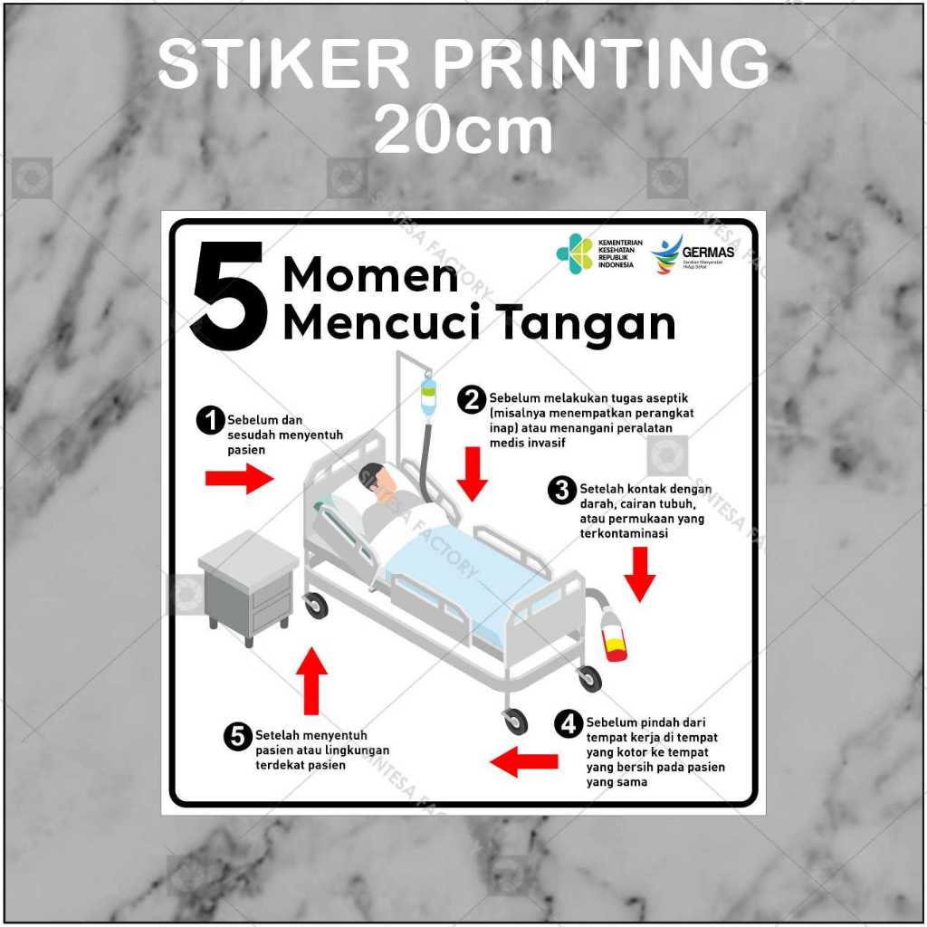 

Stiker 5 Momen Mencuci Tangan Putih Stiker Klinik Rumah Sakit dll