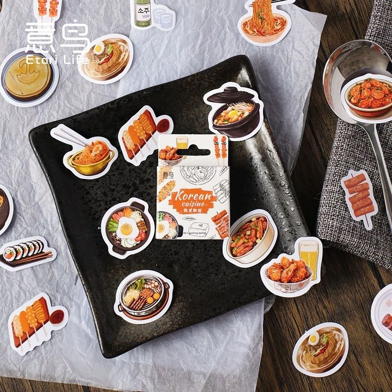 

46pcs food cuisine meal boxed sticker series