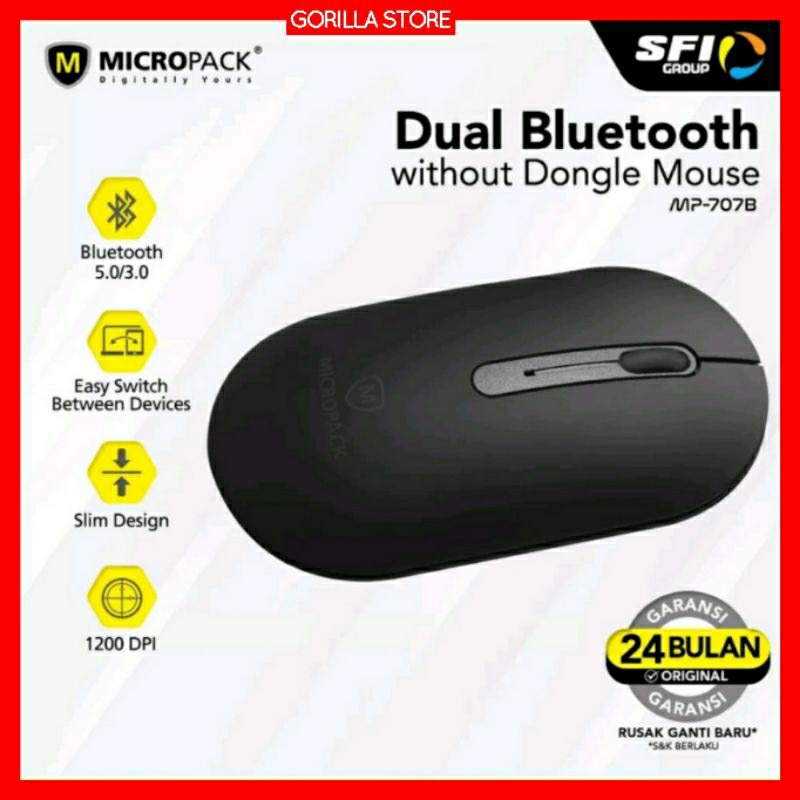 Micropack Dual Bluetooth Mouse 5.0/3.0 Inspire 2 (MP-707B)
