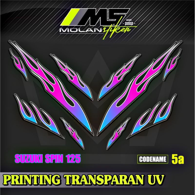 Decal Sticker Striping Variasi Transparan Uv Suzuki SPIN Api SPIN 125 R SPIN 125 NR Suzuki Step 125 