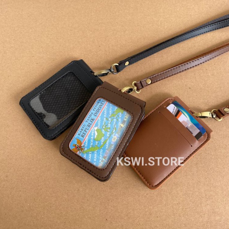 

Super Mutu Id Card holder kulit Magnet 2 muka Name tag holder terbaru MM3