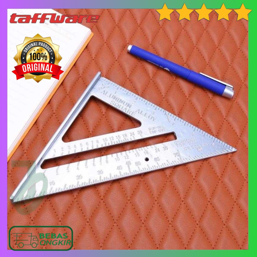 

Penggaris Siku Segitiga Multifungsi Aluminium Alloy Taffware VK18