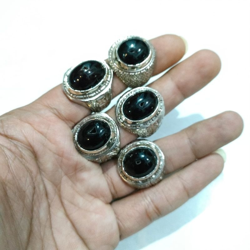 CINCIN BATU COMBONG HITAM RING ALPAKA SUPER