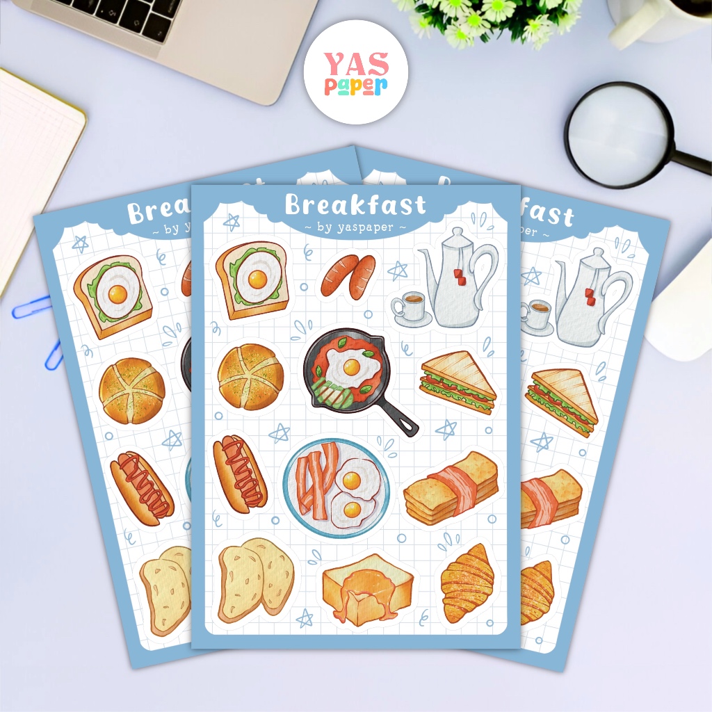 

YASPAPER - Sticker sheet breakfast series | size A6 waterproof