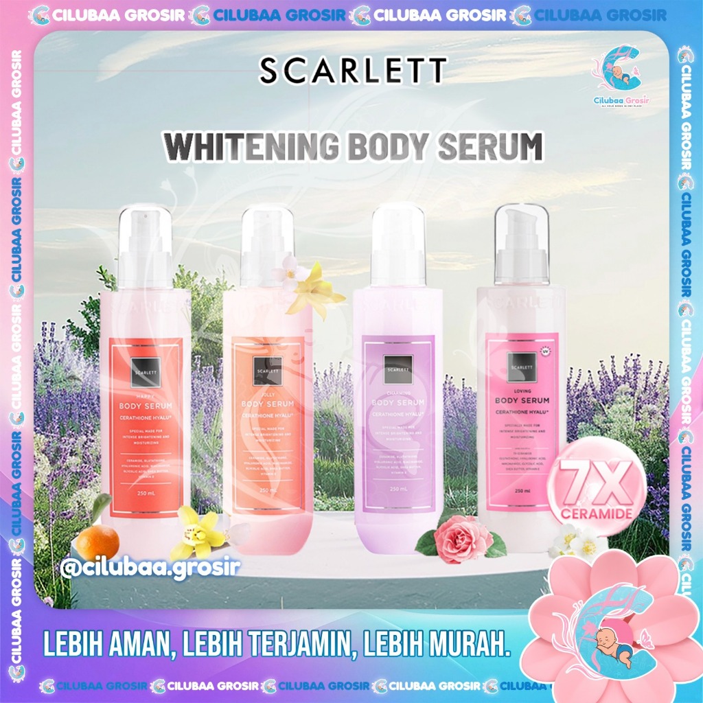 SCARLETT Whitening Body Serum 250mL || Body Serum Loving Happy Charming Jolly || Serum Tubuh Badan S