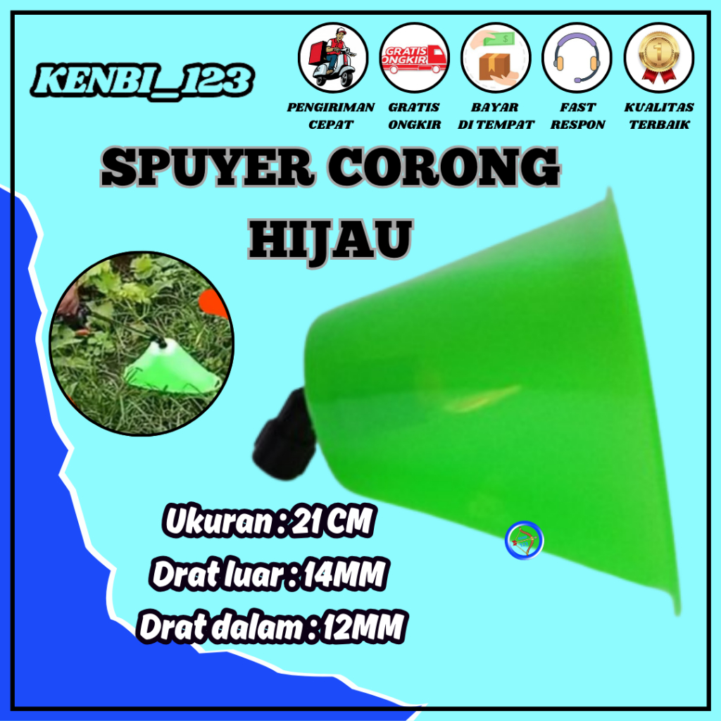 SPUYER / NOZZLE SPRAYER / NOZZLE PLASTIK CORONG ANTI ANGIN FUN 25 CORONG SPRAYER WARNA HIJAU LONJONG