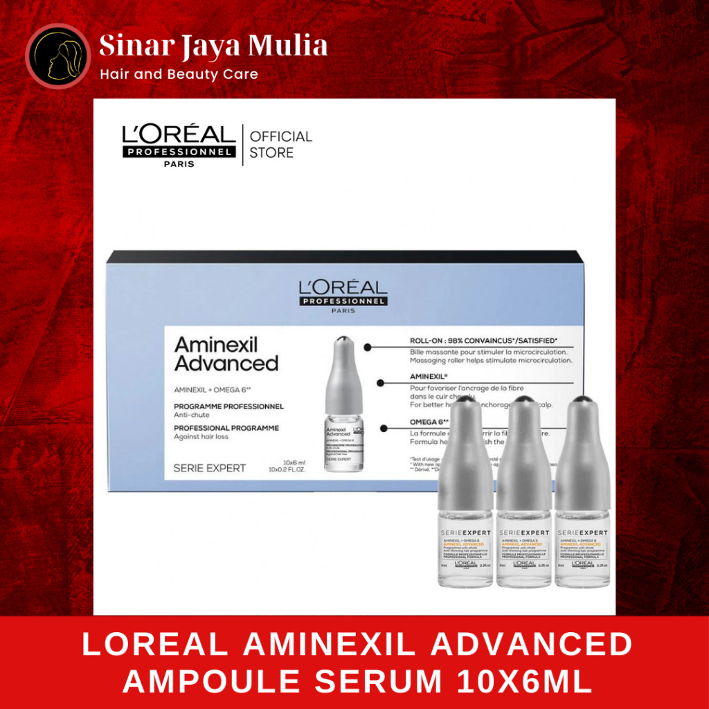 Loreal Serie Expert Aminexil Advanced Ampoule Serum 10x6ml - Serum Rambut Rontok/Perawatan Rambut