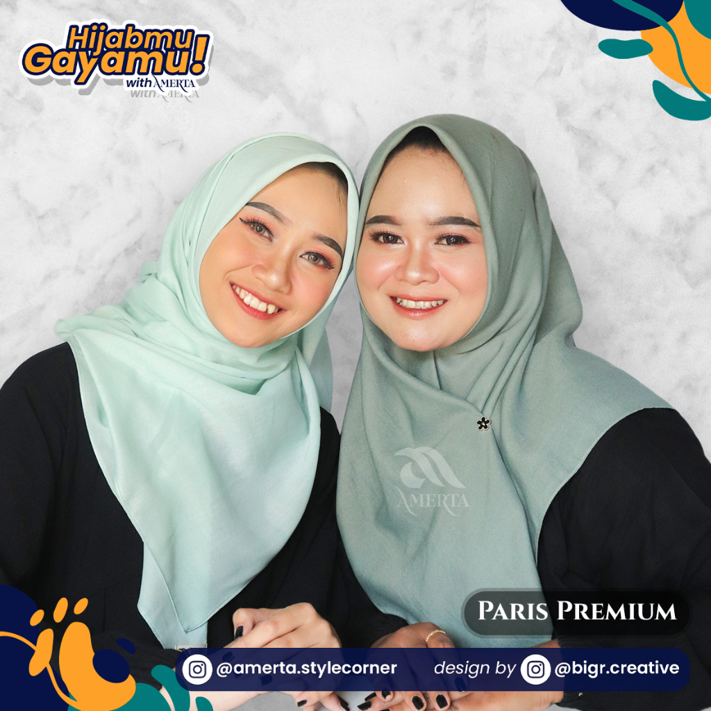 HIJAB SEGI EMPAT AMERTA / PARIS PREMIUM / SIMPLE & MODIS / DENIM