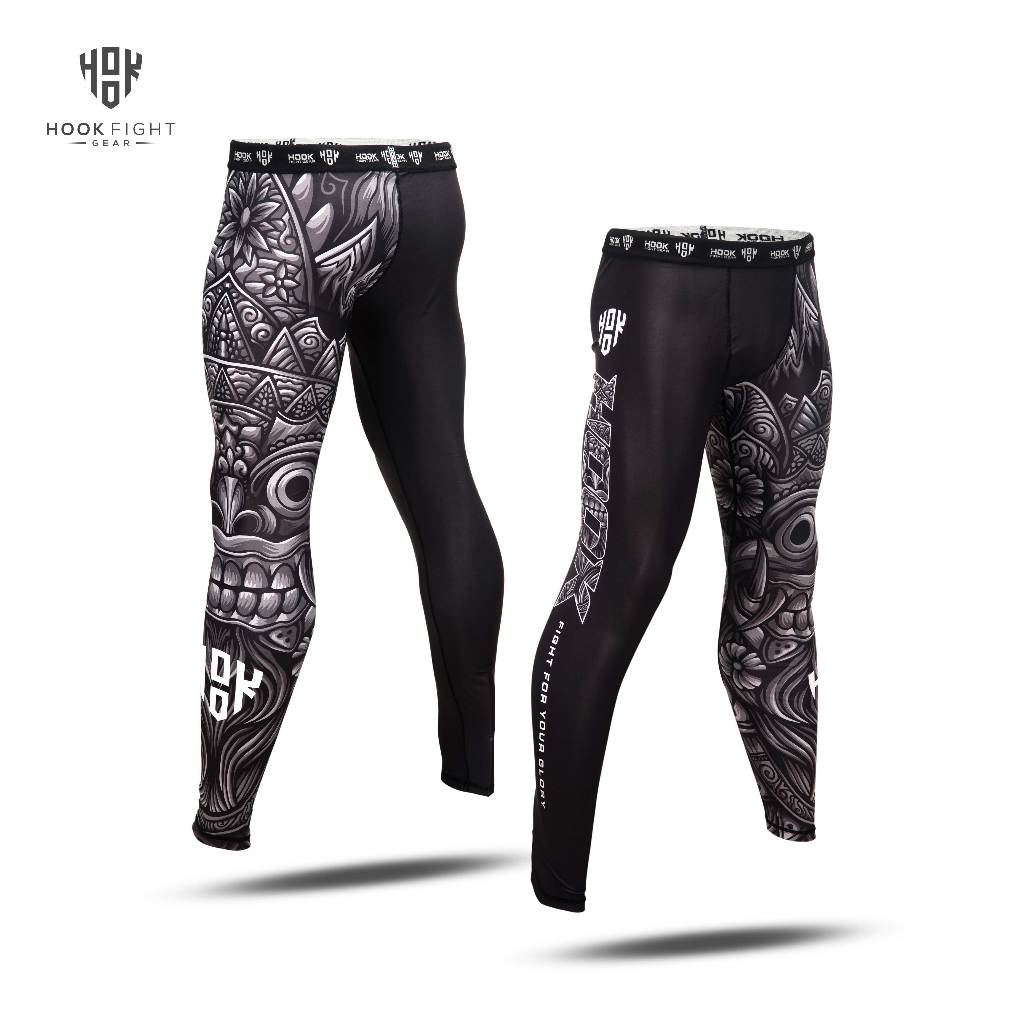 Celana MMA Legging BJJ Compression Pants Fight Spats Hook Radar