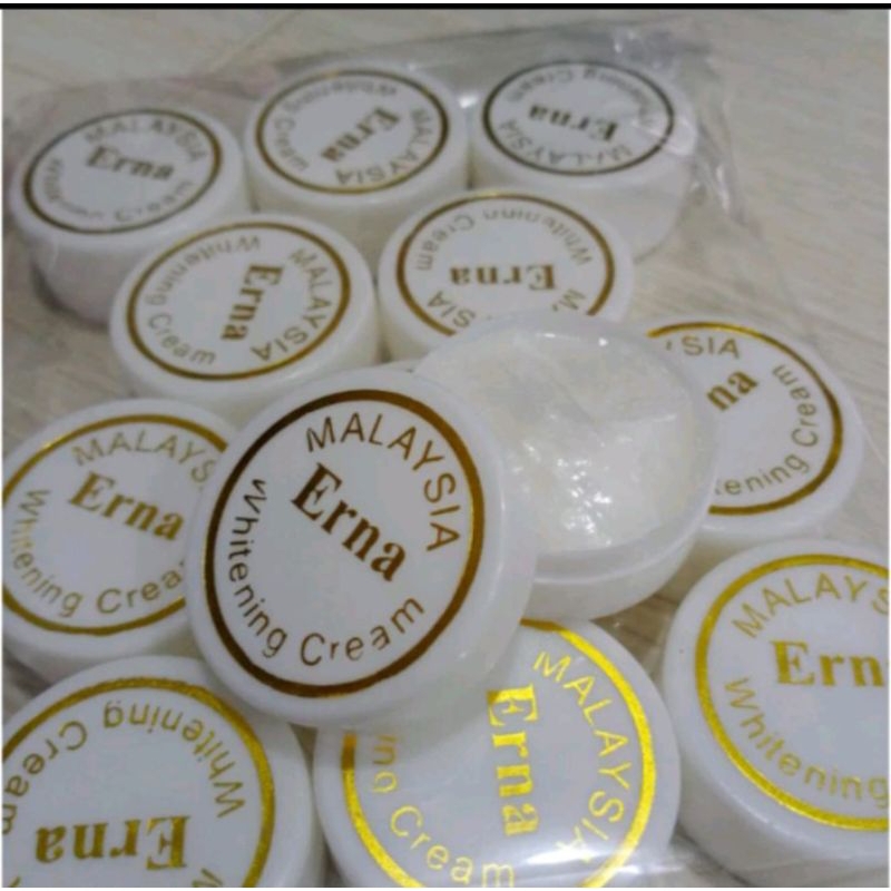 6pcs Cream Erna Whitening || Bibit Erna Whitening Malaysia Campuran Handbody Lotion