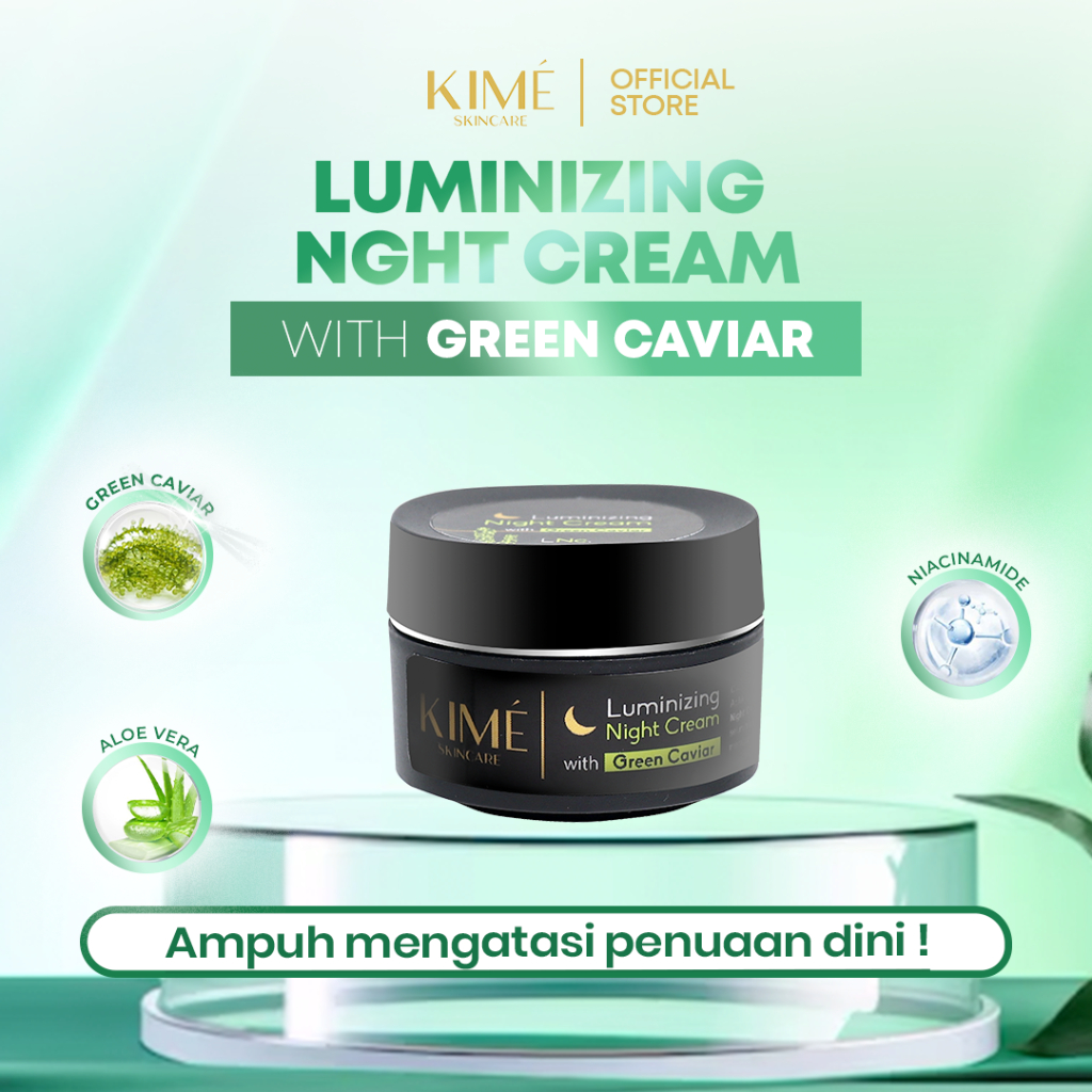 Kime Skincare Luminizing Night Cream Glowing Niacinamide Krim Malam