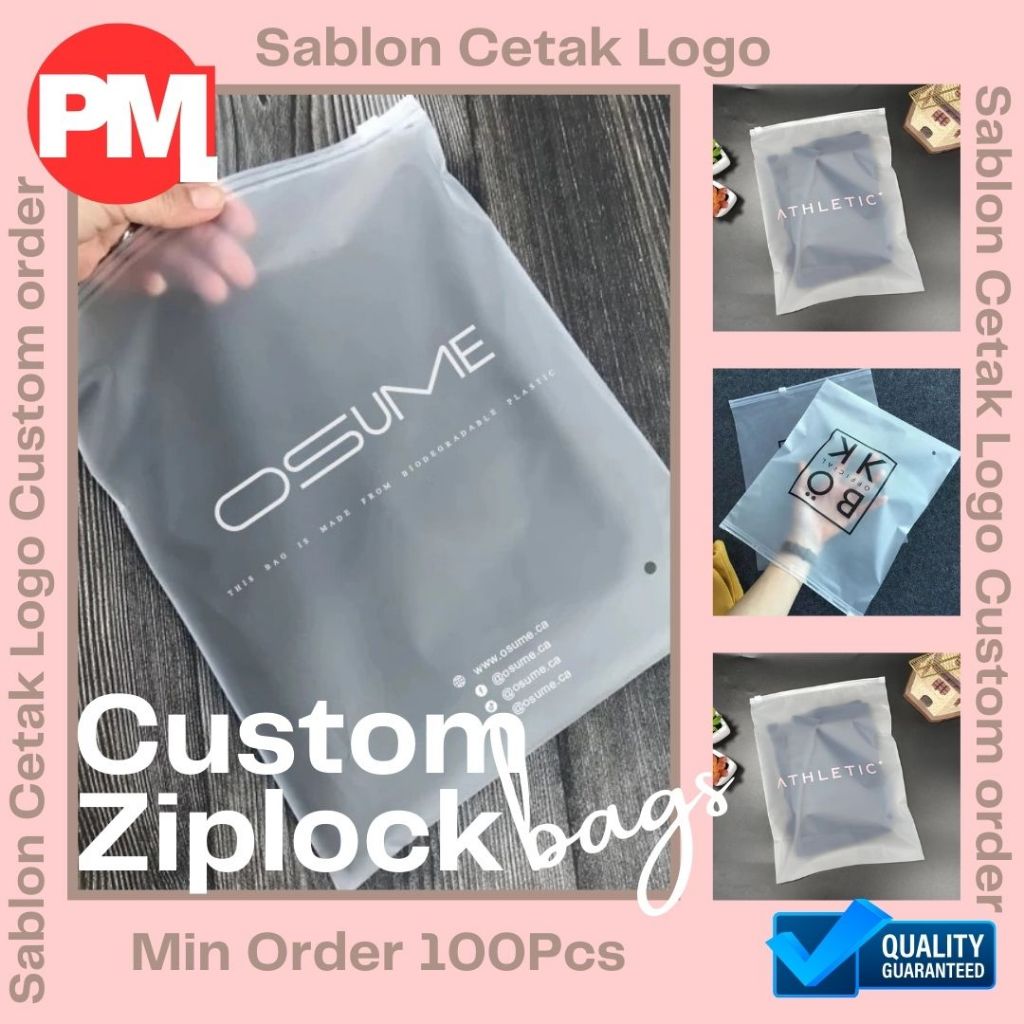 Custom Logo cetak Plastik Zipper ziplock bag
