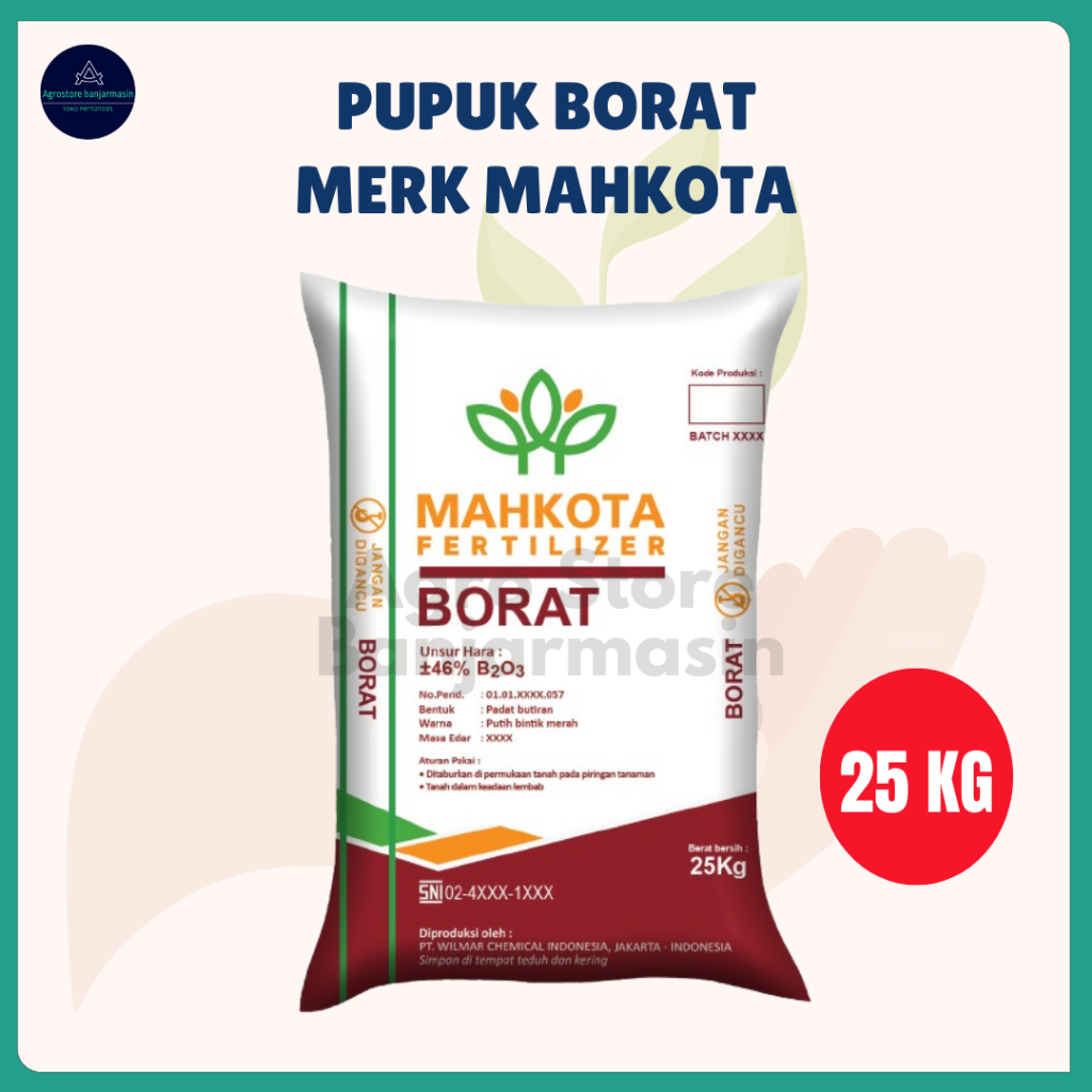 Pupuk Borat Mahkota kemasan 25Kg