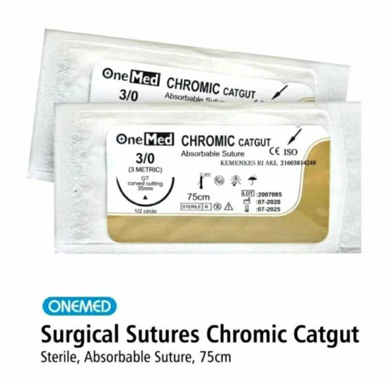 Benang Catgut Chromic 3/0 OneMed Eceran