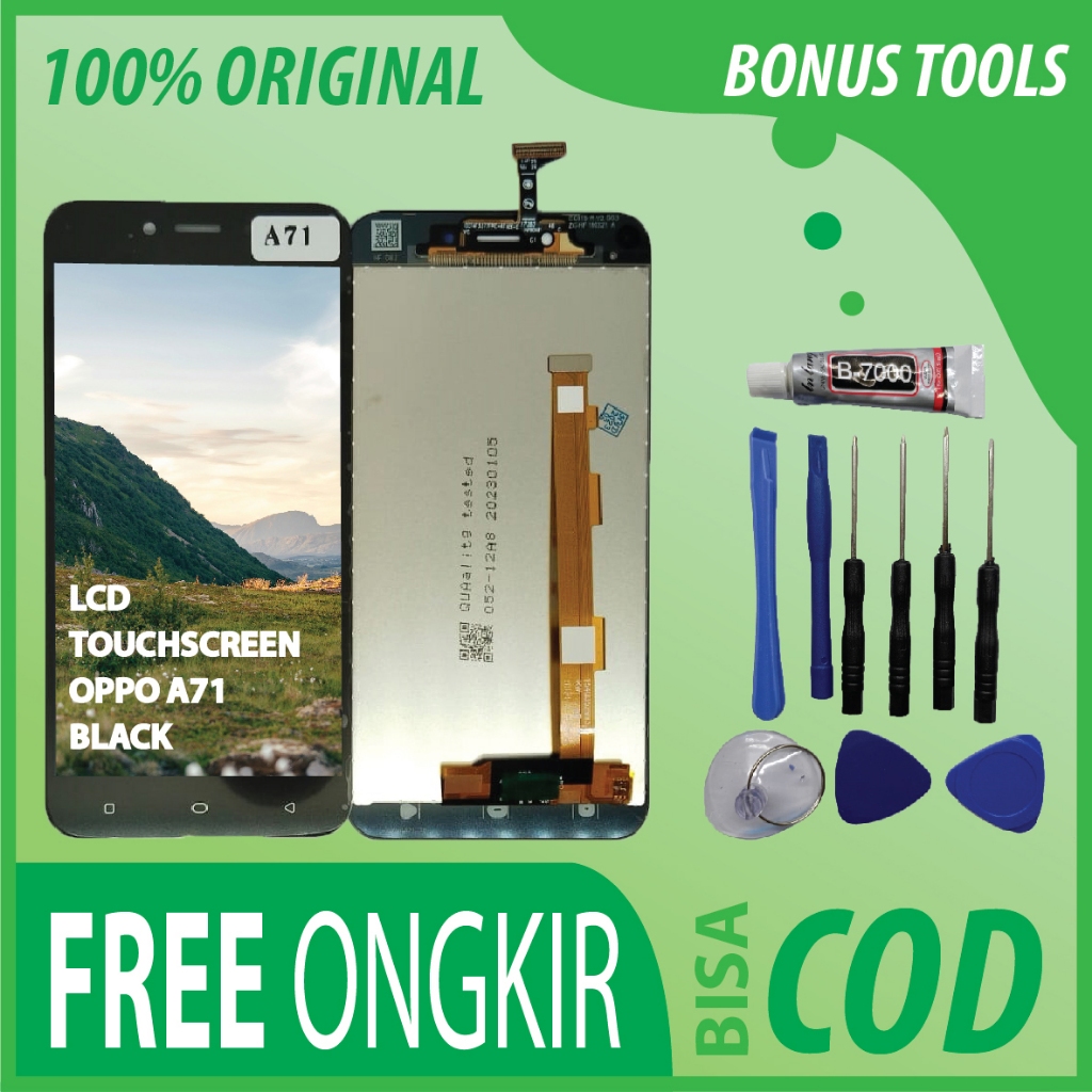 【ORIGINAL 100%】LCD TOUCHSCREEN OPPO A71 BLACK FULLSET TOUCHSCREEN / ORIGINAL100%