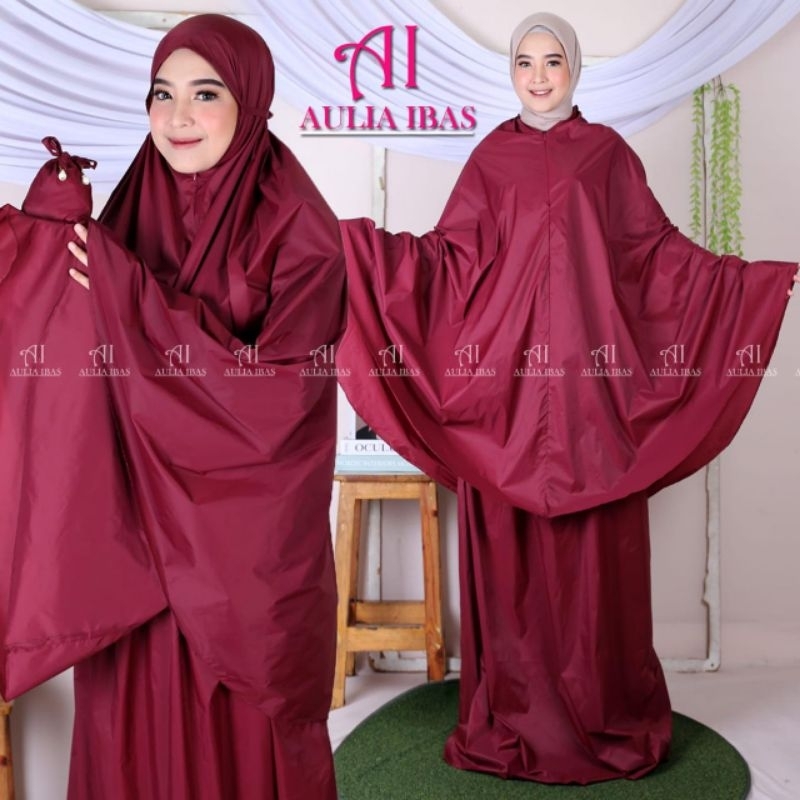MUKENA TRAVELING POLOS 2in1 / BAHAN PARASUT KOREA PREMIUM By Aulia