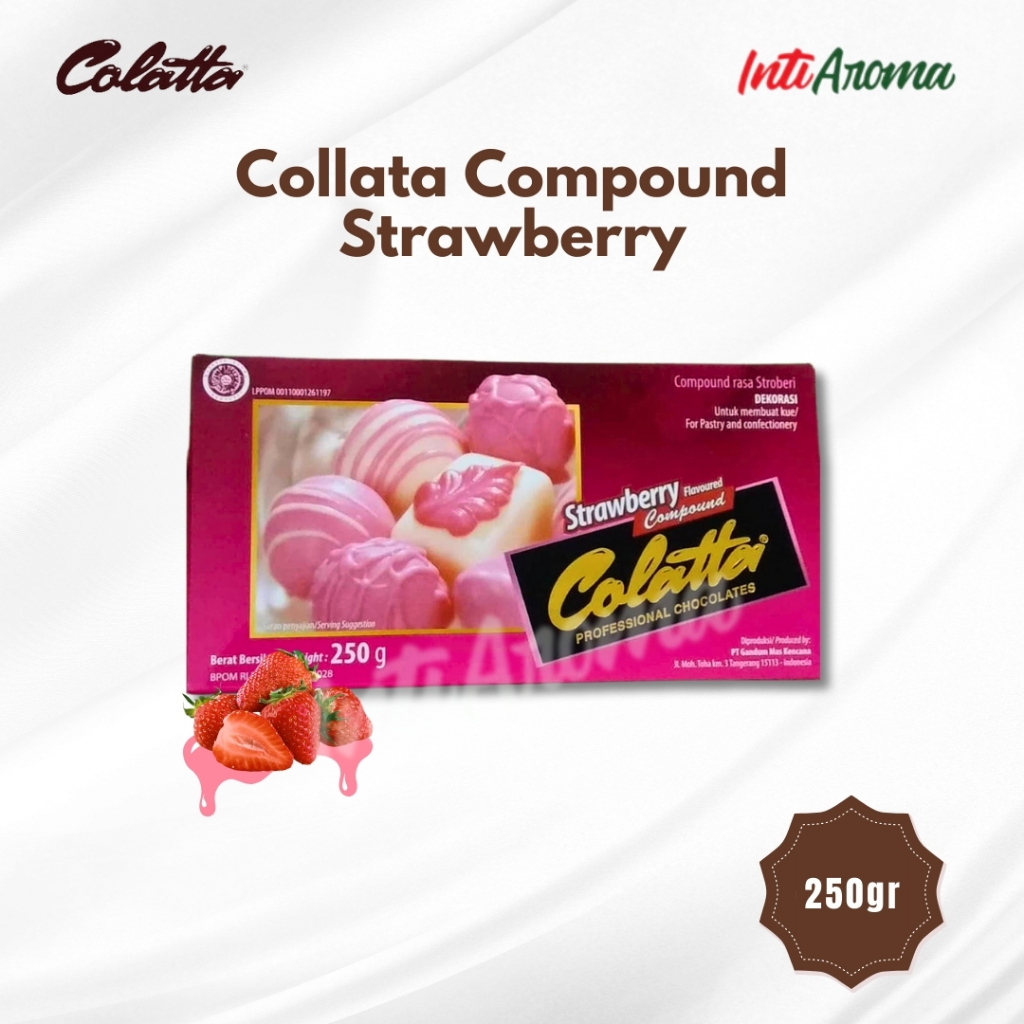 

Colatta Strawberry Compound Chocolate - Coklat Batang colatta kemasan 250gr Coklat Blok Stroberi