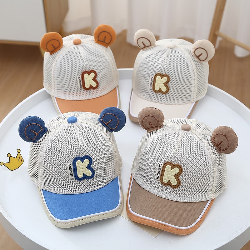 Topi Anak Laki Laki Import Topi Trucker Anak Cowok Impor Topi Balita Motif Jaring Telinga Bear 3D