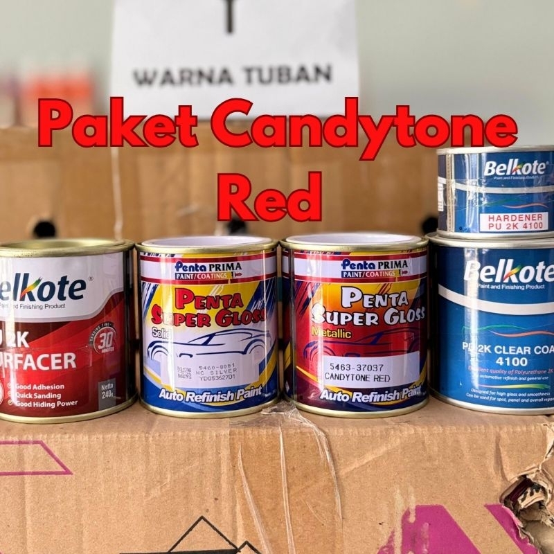 PAKET CAT PENTA SUPERGLOSS CANDYTONE // Candytone Red/ Candytone Blue/ Candytone Pink/ Candytone Pur