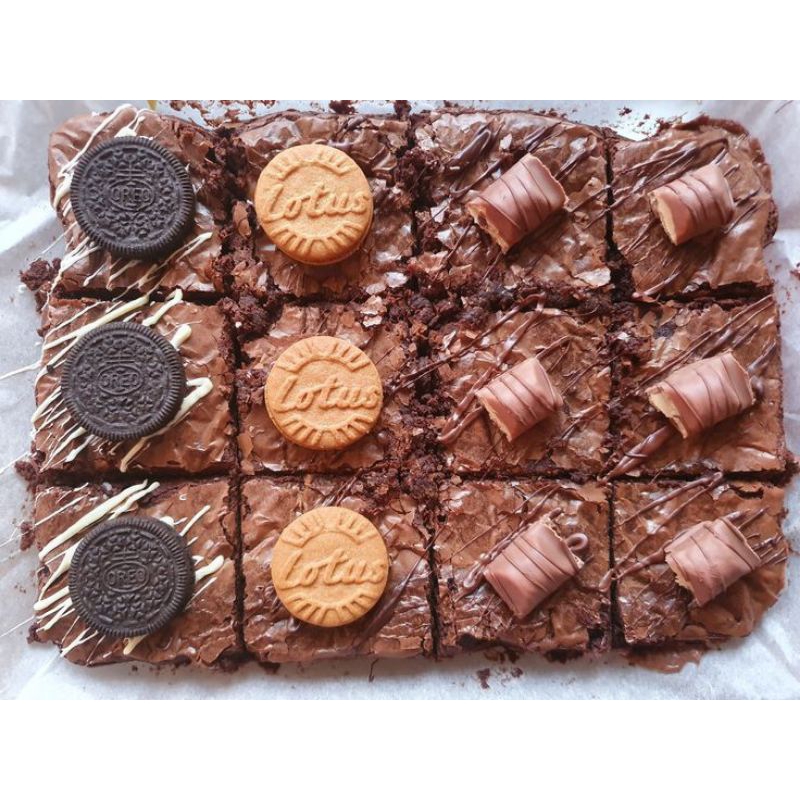 

[BR44][GLUTEN FREE][BISA CUSTOM]Brownies Fudgy Dark Chocolate Topping mix/ Hampers Kue Ulang Tahun/Fudgy Brownies dark chocolate / Fudgy Brownies Shiny Crust