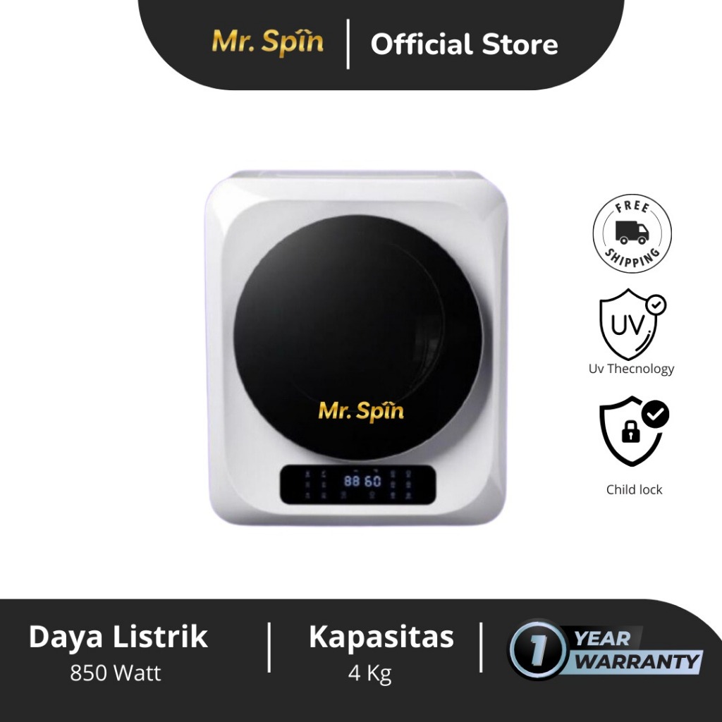 Mini Dryer Mr Spin White - Mesin Pengering Pakaian Mini