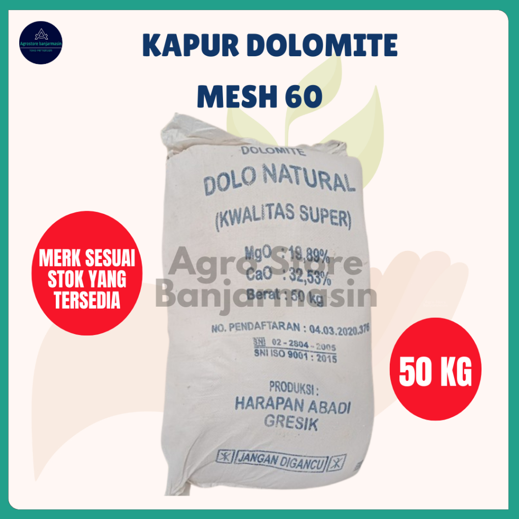 Kapur Dolomite Mesh 60 kemasan 50Kg