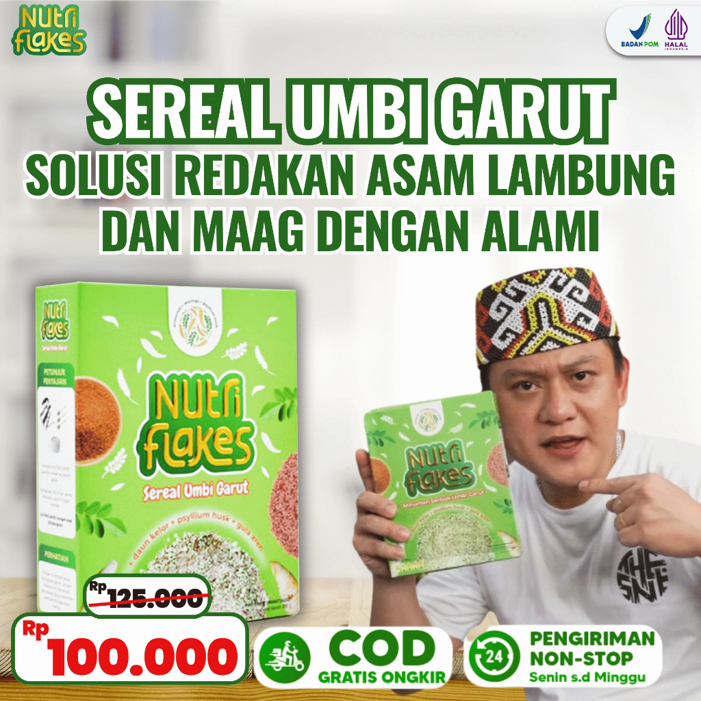 

[PROMO] NUTRIFLAKES 100% ORIGINAL - SEREAL UMBI GARUT REDAKAN ASAM LAMBUNG DAN MAAG 280 GRAM
