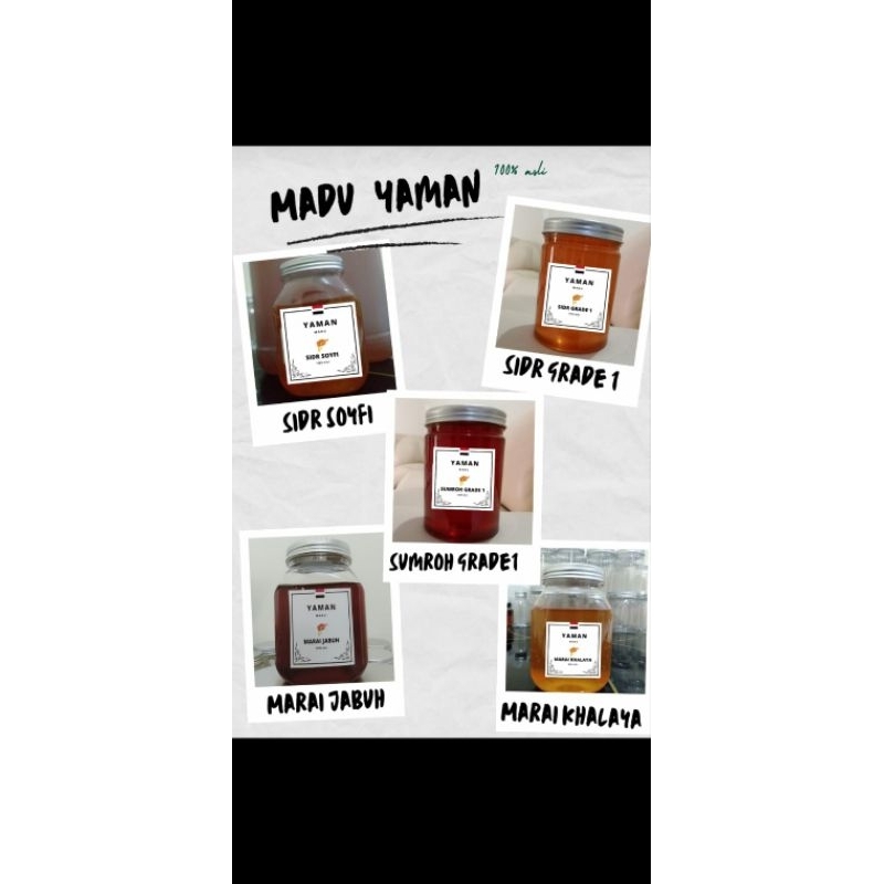 

madu yaman murni asli, sumroh grade 1 berat 250gr.(1/4)
