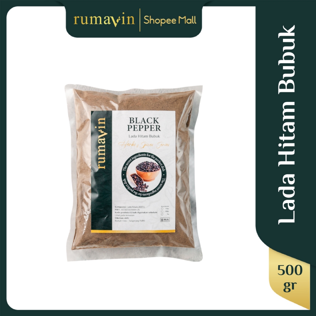 

Rumavin - Premium Blackpepper Powder / Lada Hitam Bubuk 500gr